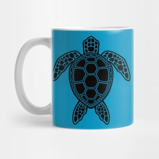 Green Sea Turtle Design - Black Mug